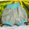 Mušelínové šortky máta  Mušelínové oblečení pro kluky i holky