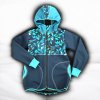 Softshell bunda/kabátek modré lístky 134/140  Dětská bunda/kabátek