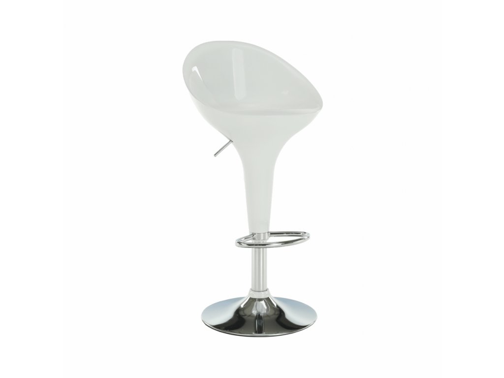 Barová stolička, biela/chróm, ALBA NOVA