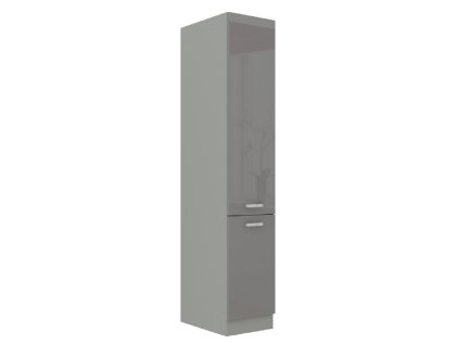 Vysoká dvojdverová skrinka, sivá vysoký lesk/sivá, PRADO 40 DK-210, 0000291636, 84