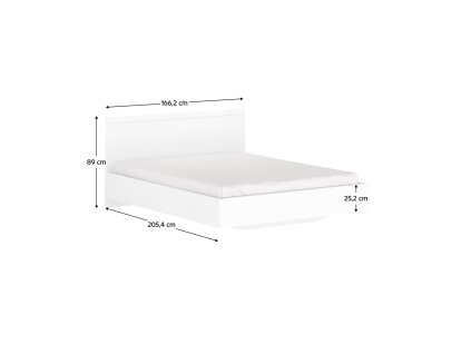 Manželská posteľ, 160x200, biela, LINDY