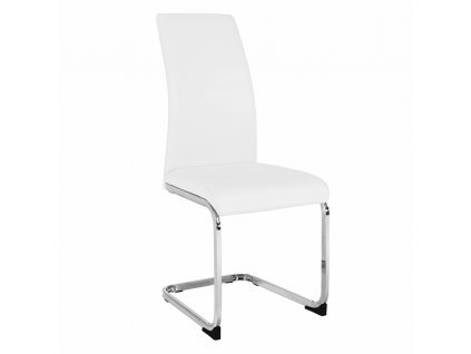 Jedálenská stolička, biela/chróm, VATENA