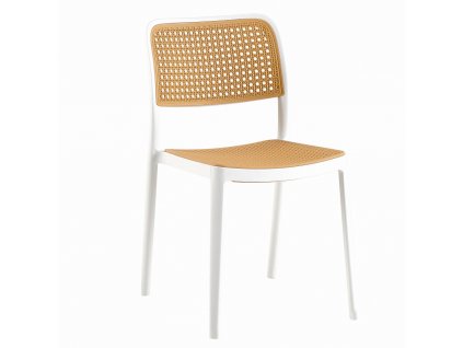 Stohovateľná stolička, biela/béžová, RAVID TYP 1