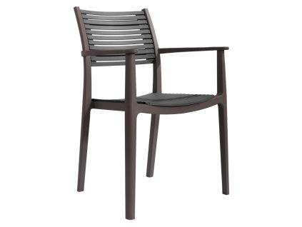 Stohovateľná stolička, hnedá/sivá, HERTA
