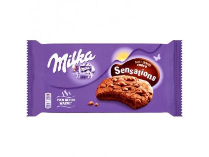 Mondeléz Milka Sensations All Choco kakaové sušenky s kousky čokolády 156g