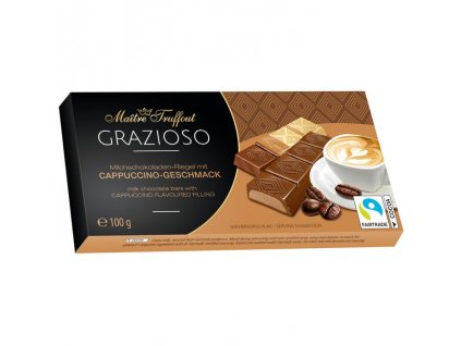 Maitre Truffout Grazioso mléčné čokoládové tyčinky s náplní Cappuccino 100g