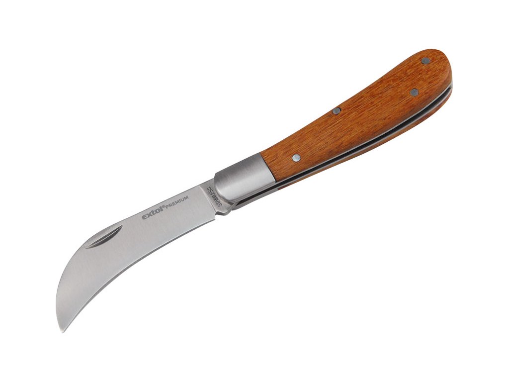 Nůž štěpařský zavírací nerez, 170/100mm, délka otevřeného nože 170mm, délka zavřeného nože 100mm, kvalitní dřevěná rukojeť, NEREZ, EXTOL PREMIUM
