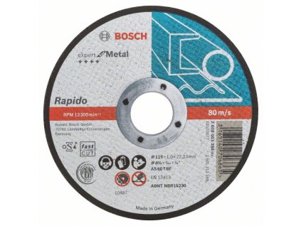 Řezný kotouč na kov Bosch expert for Metal Rapido ø 115x1x22,23 mm