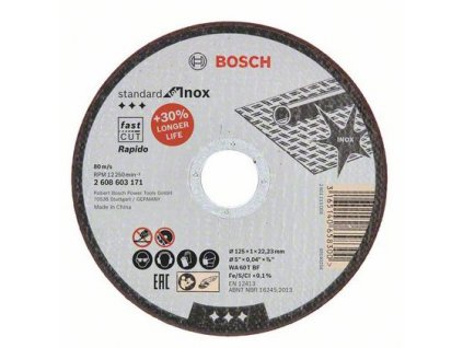 126816 2 rezny kotouc na nerez bosch standard 125x1 mm