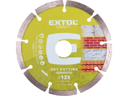 Diamantový segmentový kotúč na suché rezanie EXTOL CRAFT o 125x22,2 mm