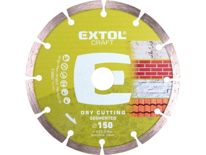 Diamantový segmentový kotúč na suché rezanie EXTOL CRAFT o 150x22,2 mm