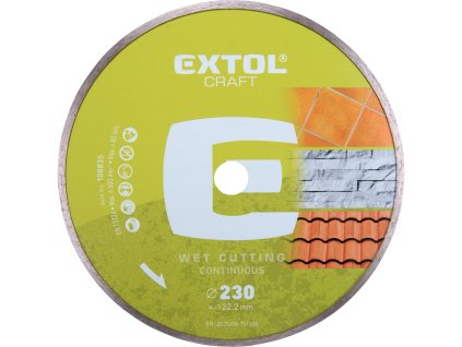 Diamantový celoobvodový kotouč na mokré řezání EXTOL CRAFT ø 230x22,2 mm