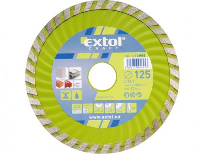 Diamantový turbo kotouč na suché/mokré řezání EXTOL CRAFT ø 115x22,2 mm