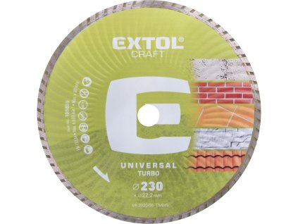 Diamantový turbo kotúč na suché/mokré rezanie EXTOL CRAFT o 230x22,2 mm