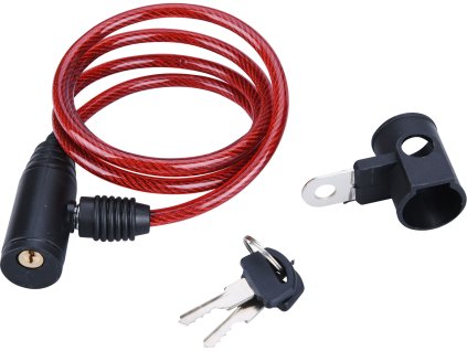 Zámek na kolo - lanko, 6x1000mm, 2 klíče, plastový držák na rám, EXTOL CRAFT
