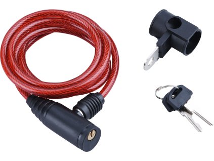 Zámek na kolo - lanko, 6x1500mm, 2 klíče, plastový držák na rám, EXTOL CRAFT