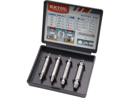 Sada vytahováků zalomených šroubů (4 ks) M5-M14 EXTOL PREMIUM