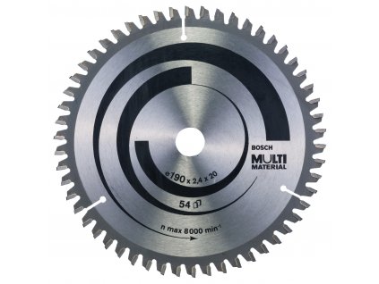 Pílový kotúč - Bosch Multi Material 190 x 20/16 x 2,4 mm/54z.