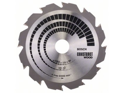Pilový kotouč Bosch Construct Wood ø 190 x 30 x 2,6 mm/12z.