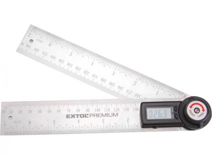 EXTOL PREMIUM - úhloměr digitální s pravítkem 200mm s pravítkem NEREZ