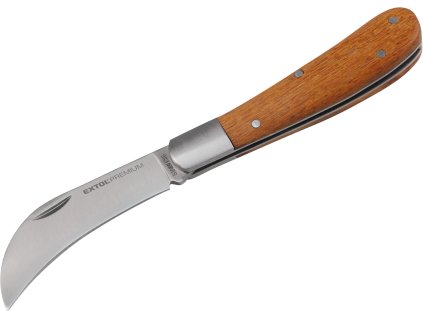 Nôž štepársky zatvárací nerez, 170/100mm, dĺžka otvoreného noža 170mm, dĺžka zatvoreného noža 100mm, kvalitná drevená rukoväť, NEREZ, EXTOL PREMIUM
