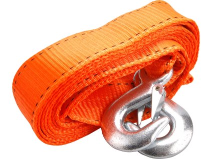 Lano ťažné - popruh s hákmi, 4m x 50mm, max. ťažná sila 2800kg, oceľové háky na koncoch, PES, EXTOL PREMIUM