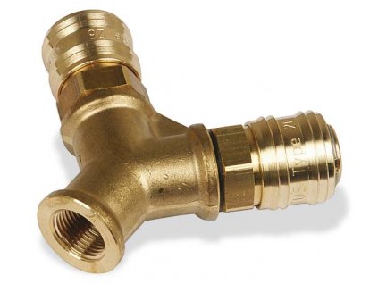 Rozdeľovač, 2× rýchlospojka, 3/8"