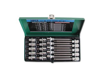 Sada 1/2 " HONITON hlavic TORX prodloužené 20dílů