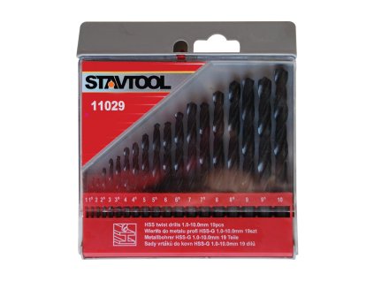 Súprava vrtáka do kovu HSS STAVTOOL o 1-10 mm (19ks)