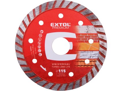Diamantový segmentový kotúč na suché/mokré rezanie EXTOL PREMIUM Long Life o 115x22,2 mm