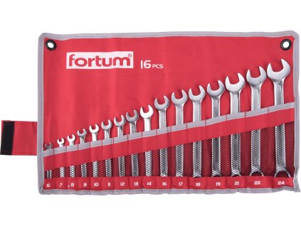 Súprava očkoplochých kľúčov (16ks) FORTUM 61CrV5 6-24 mm