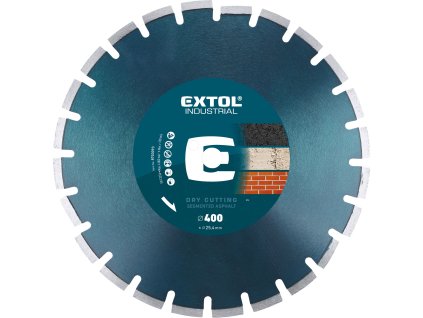 Diamantový segmentový kotouč na suché/mokré řezání EXTOL INDUSTRIAL ASFALT ø 400x25,4 mm