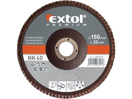 Kotúč lamelový šikmý korundový EXTOL PREMIUM o 150 mm