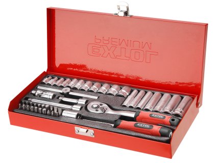 EXTOL PREMIUM - hlavice nástrčné sada 45ks 1/4" CrV