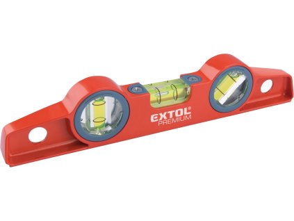 Vodováha kovová s magnety, 250mm, přesnost 1mm/1m, 3 libely 0°, 45° a 90°, elektronicky testováno, EXTOL PREMIUM