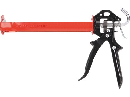 Pistole vytlačovací vaničková HEAVY DUTY, 225mm, na kartuše, trn na zaschlý tmel, zesílená konstrukce, kruhový profil aplikačního pístu, EXTOL PREMIUM