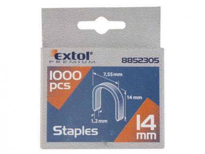 Oblé spony EXTOL PREMIUM (1000 ks) 7,55/1,2/14 mm