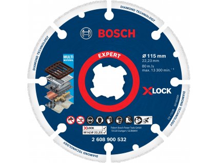 Diamantový rezný kotúč Bosch EXPERT Diamond Metal Wheel X-lock 115 mm