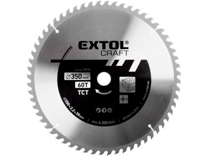 Pilový kotouč s SK plátky EXTOL CRAFT ø 350x2,2x30 mm/60z.