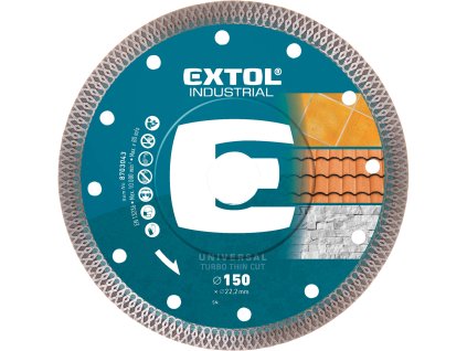 Diamantový segmentový kotúč na suché/mokré rezanie EXTOL INDUSTRIAL Thin Cut o 150x22,2 mm