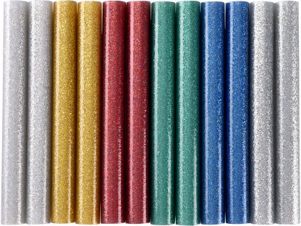 Třpitivé barevné tavné tyčinky (12ks) EXTOL CRAFT o 11x100 mm