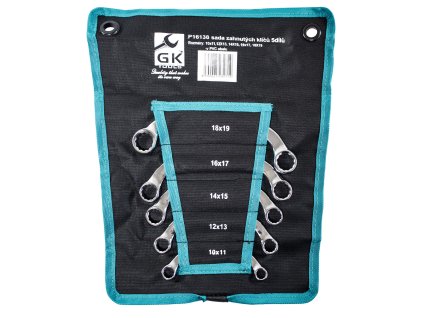 Sada zahnutých očkových klíčů (5ks) GK TOOLS 10-19 mm