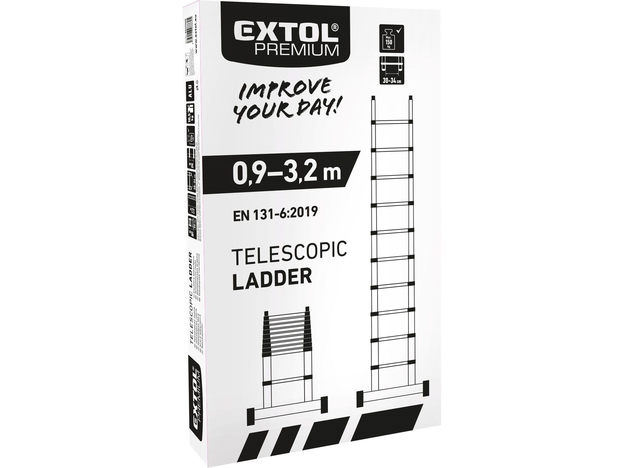 EXTOL PREMIUM Žebřík teleskopický, 3,2m (obrázek 6)