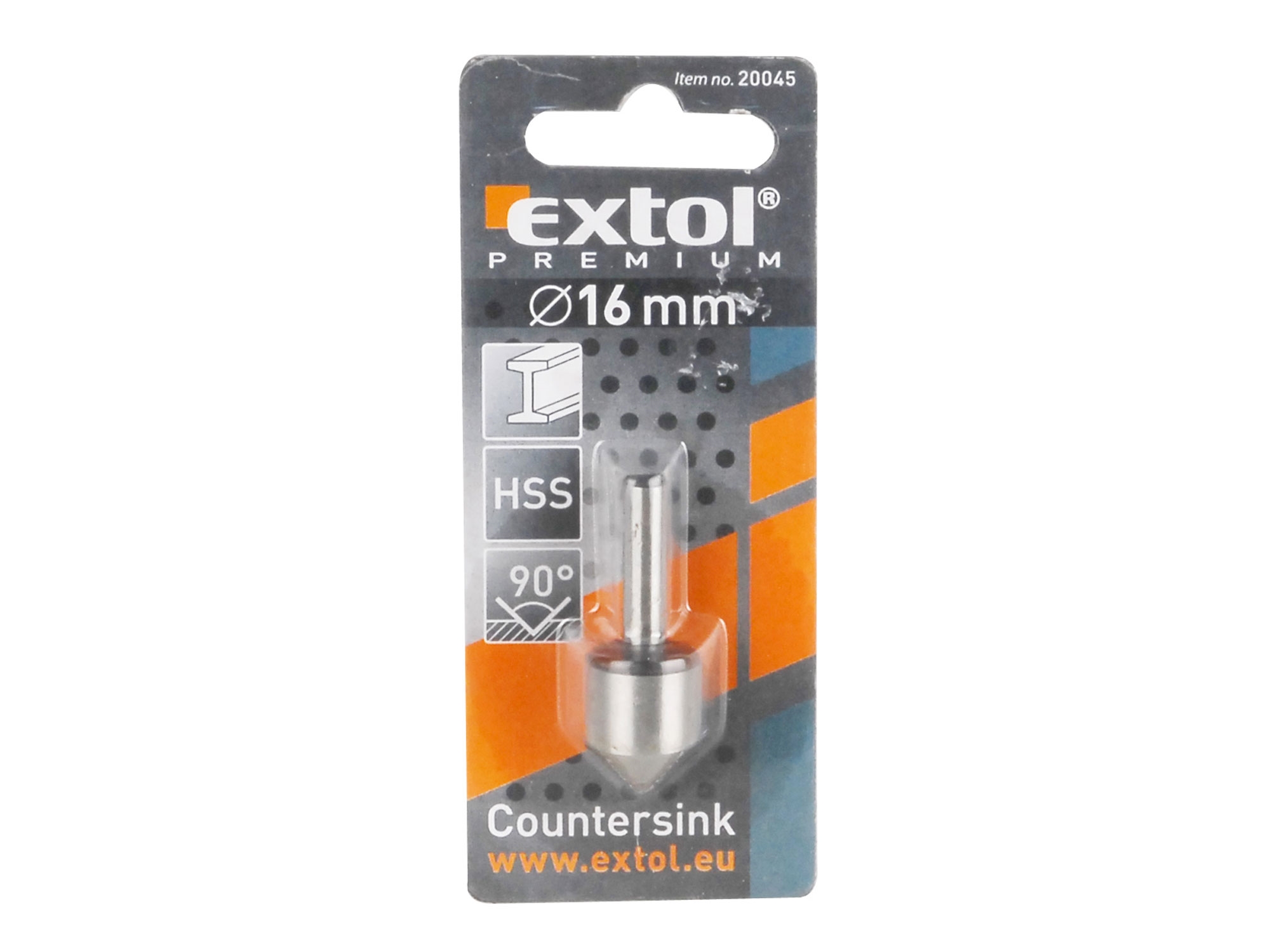 Záhlubník do vrtačky 90°, ∅16mm, HSS, EXTOL PREMIUM