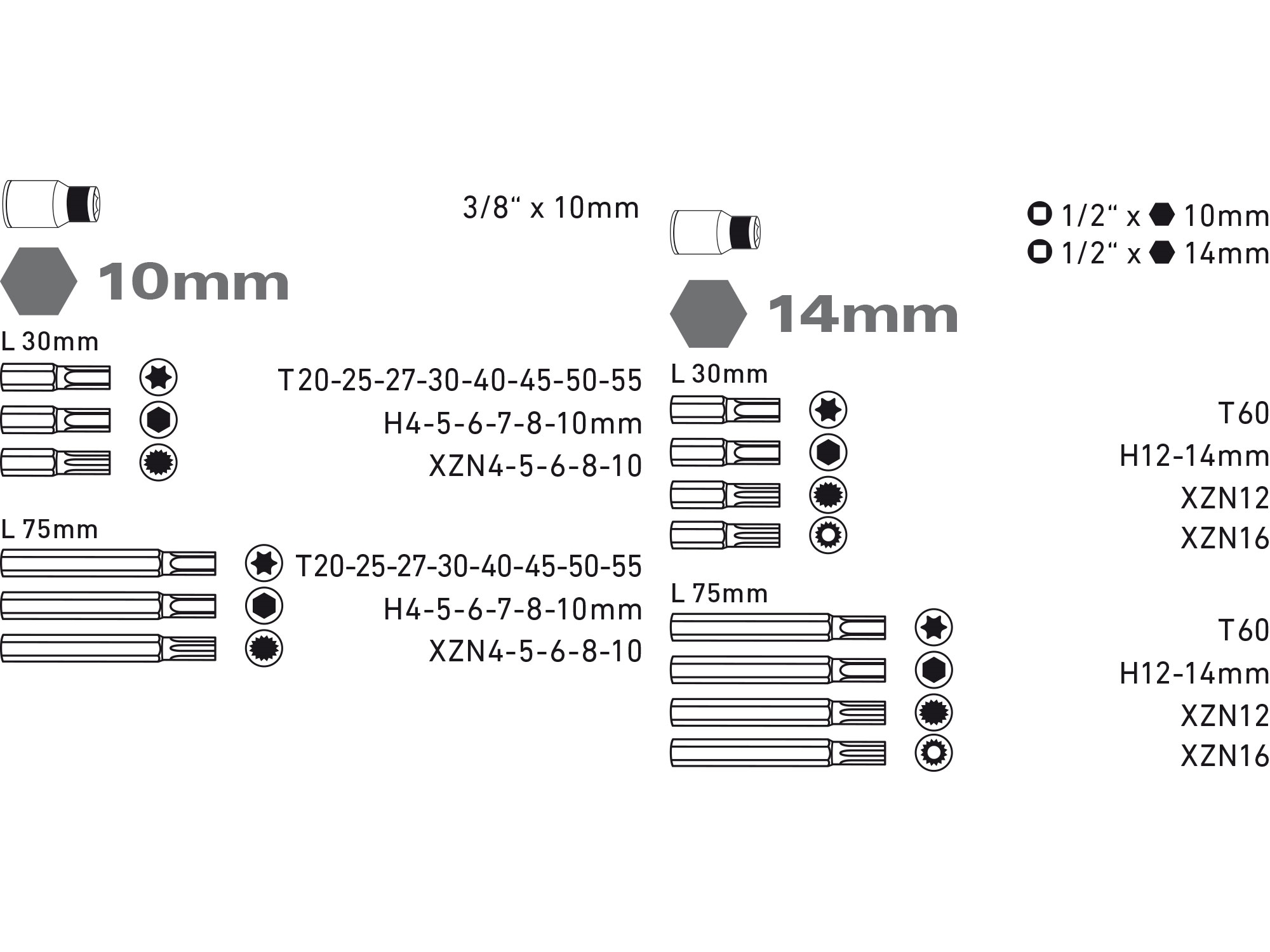 EXTOL PREMIUM 8818200 HEX-TORX-XZN 51ks