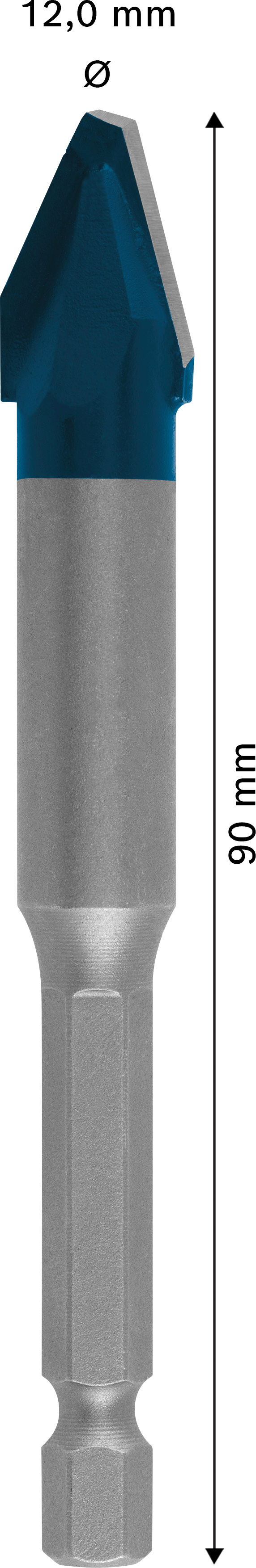 Vrták na dlažbu Bosch EXPERT HEX-9 HardCeramic Dostupné varianty: Vrták na dlažbu - Bosch HEX-9 HardCeramic ø12x90mm