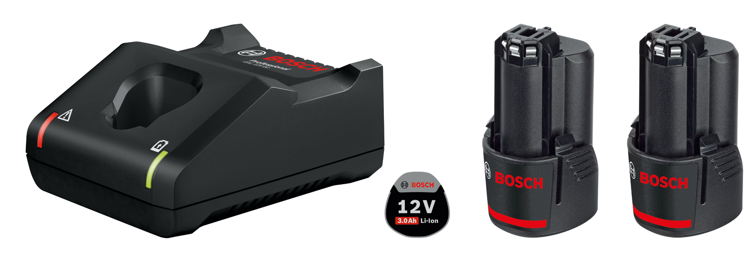 Bosch 2x GBA 12V 3.0 Ah + GAL 12V-40 1.600.A01.9RD