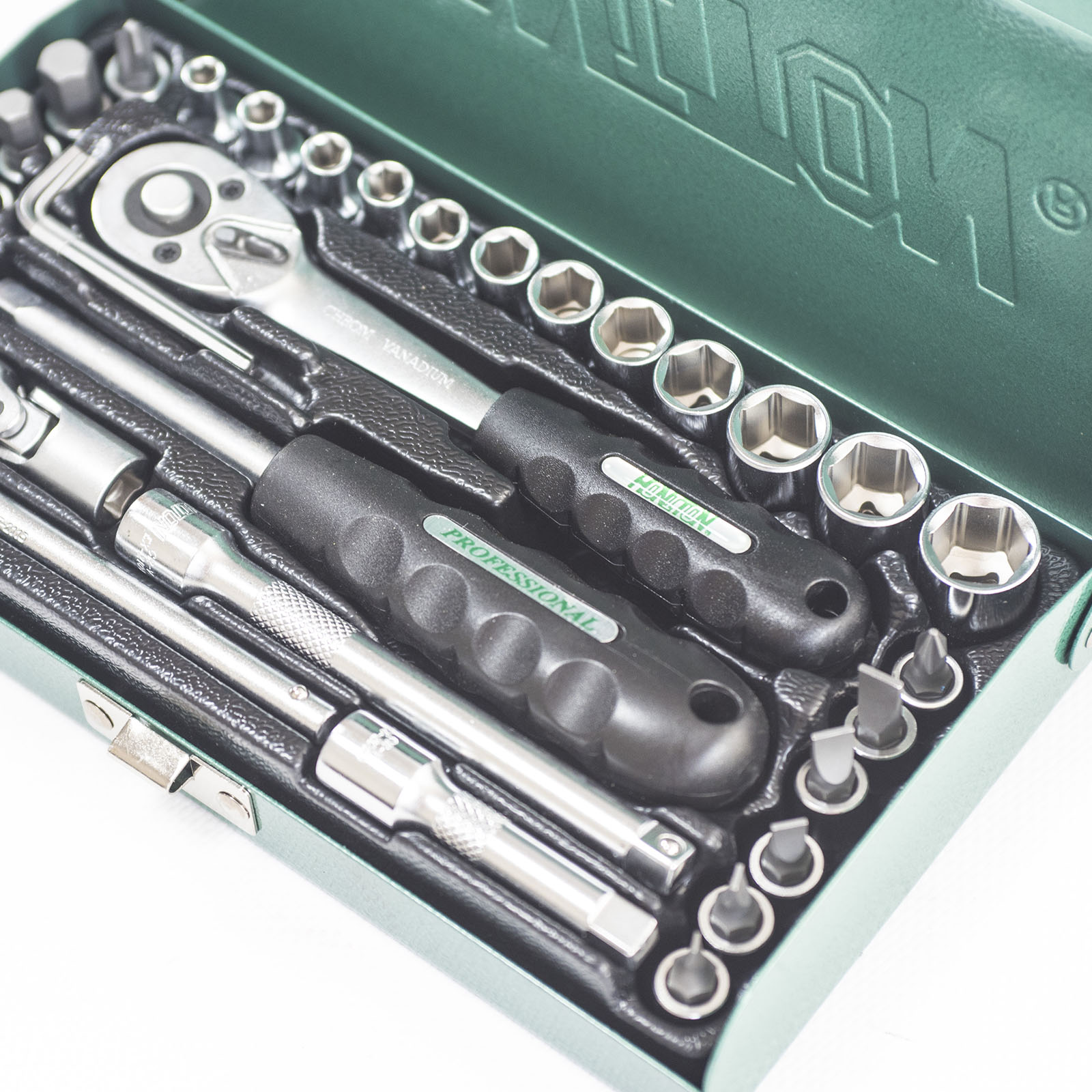 Sada hlavic HONITON 1/4″ 33dílů