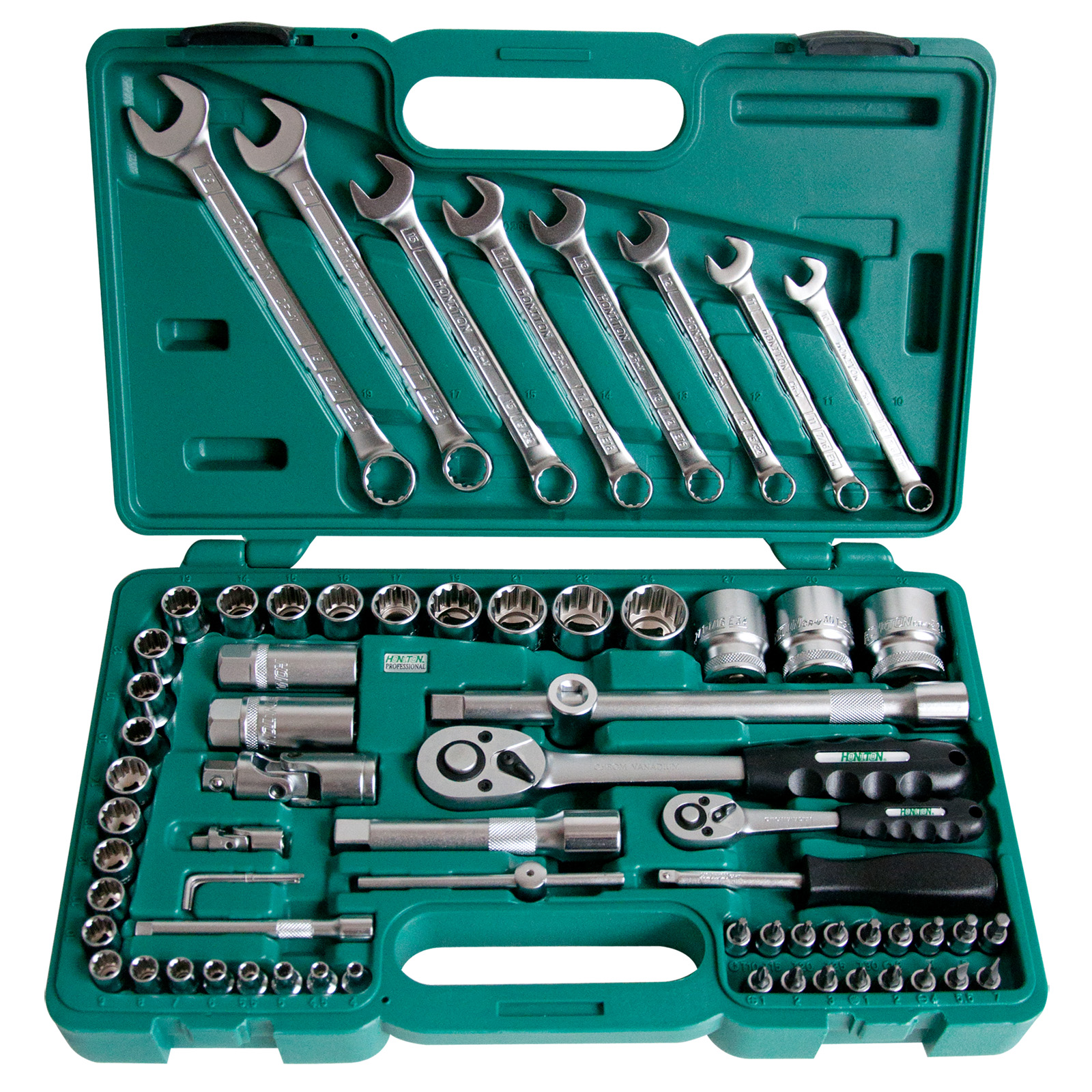 Sada hlavic HONITON 1/4"-1/2" 68 dílů
