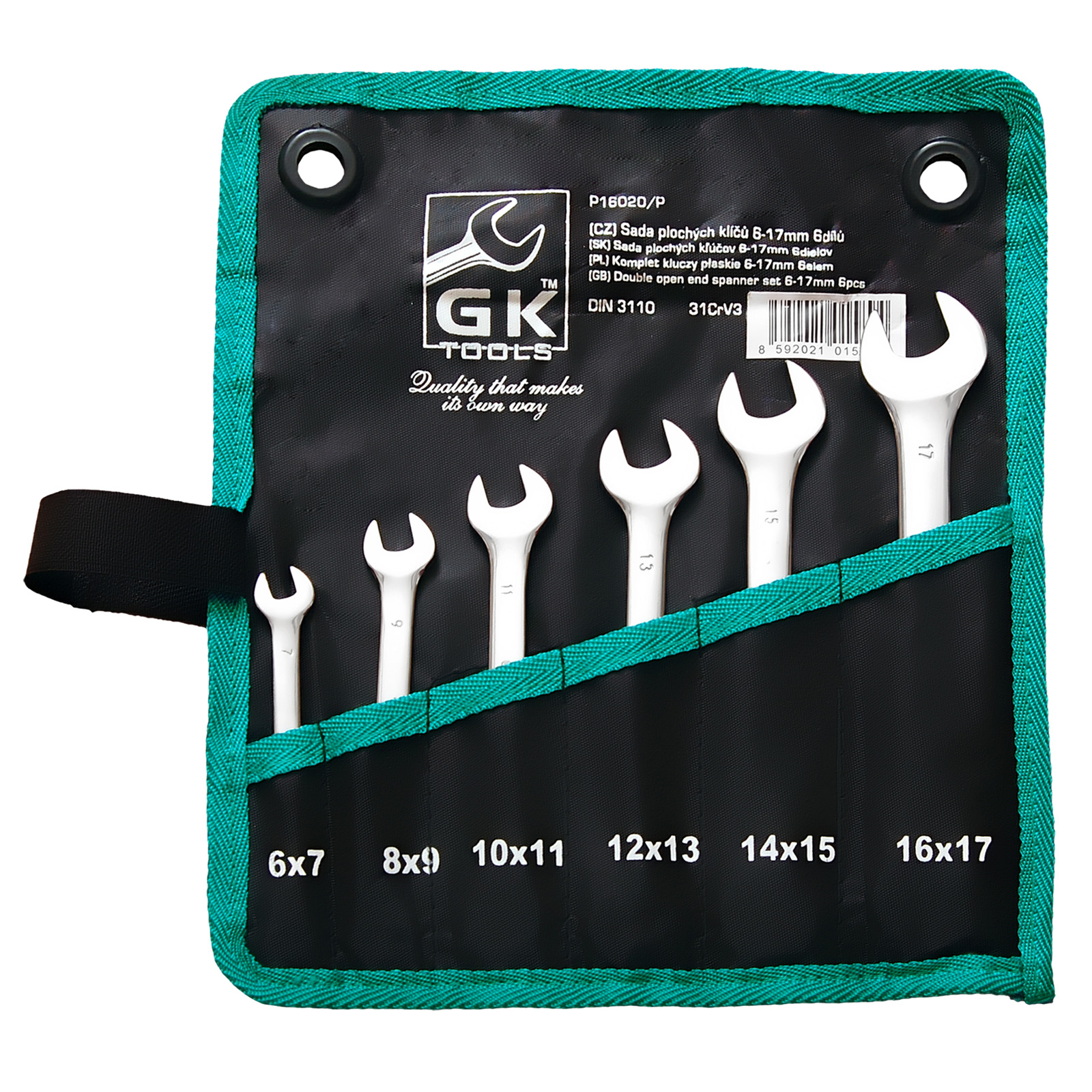 Sada plochých klíčů (6ks) GK TOOLS 6-17 mm